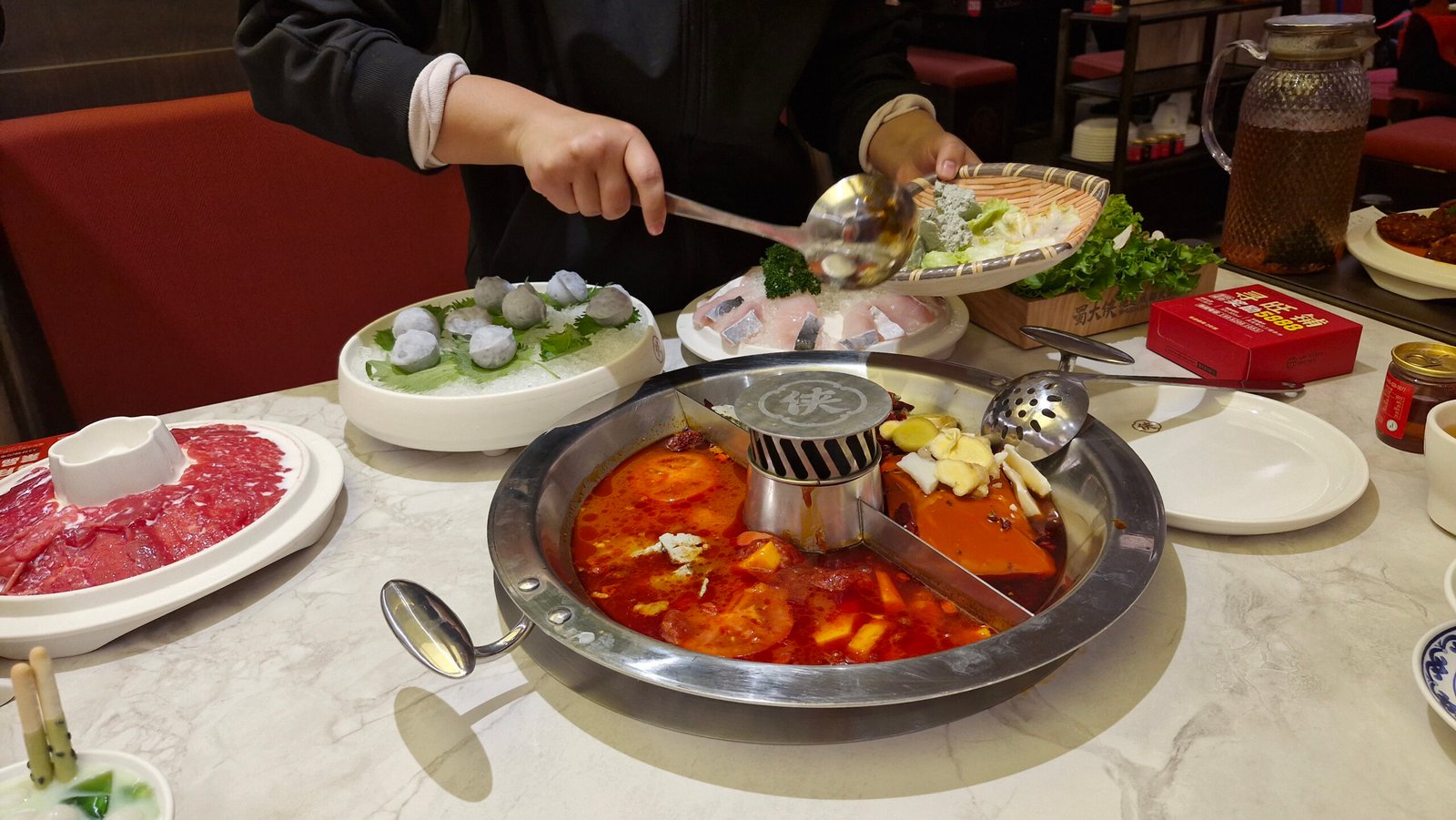 Signature Sichuan hot pot in Chengdu